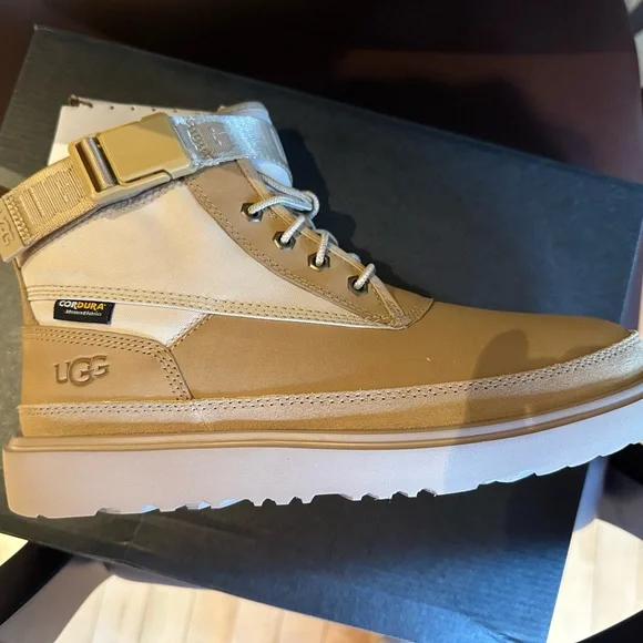 UGG Tan Rain and Snow Boots with High Top Design and Thick Sole - Picture 3 of 8